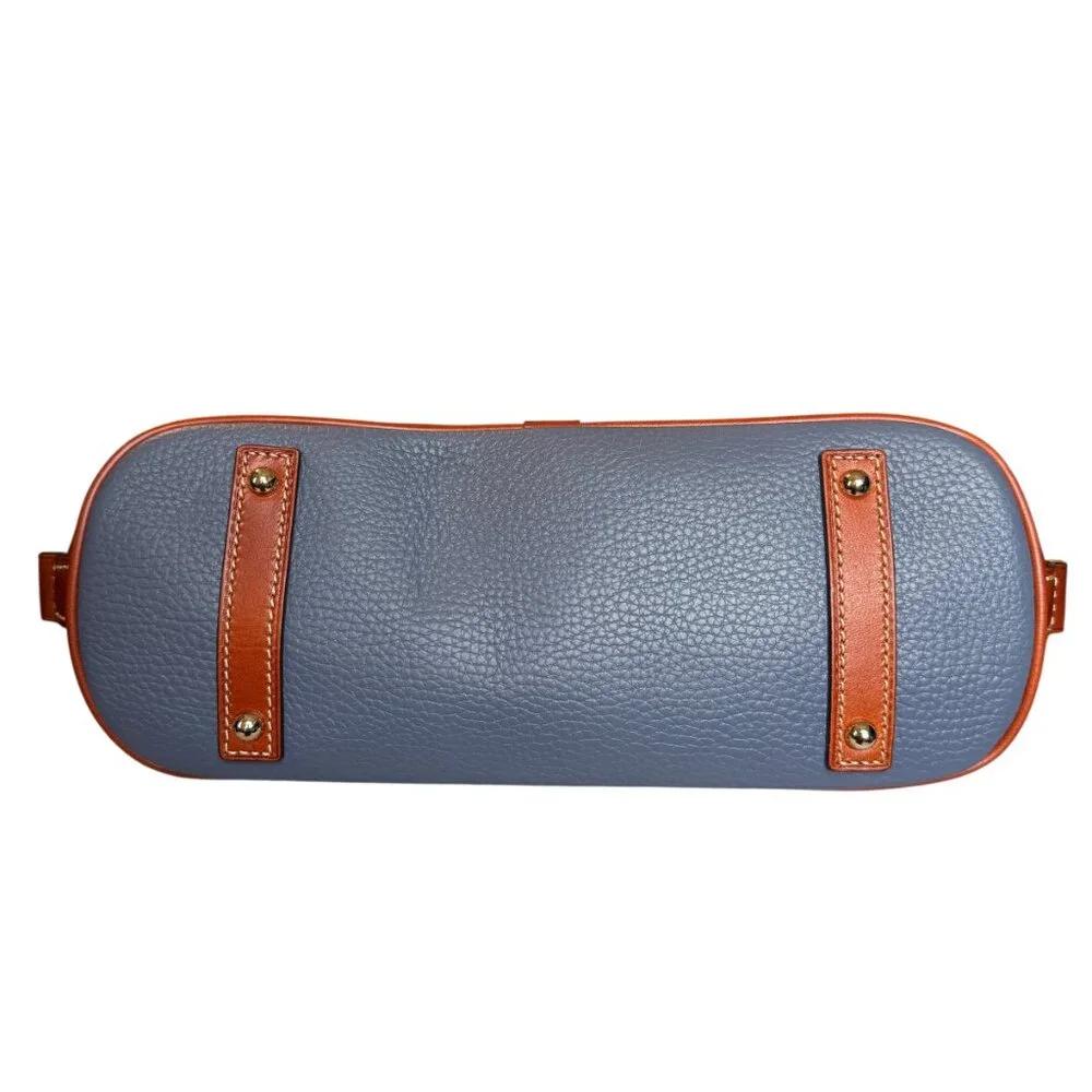Dooney & Bourke pebble grain zip zip leather satchel crossbody blue